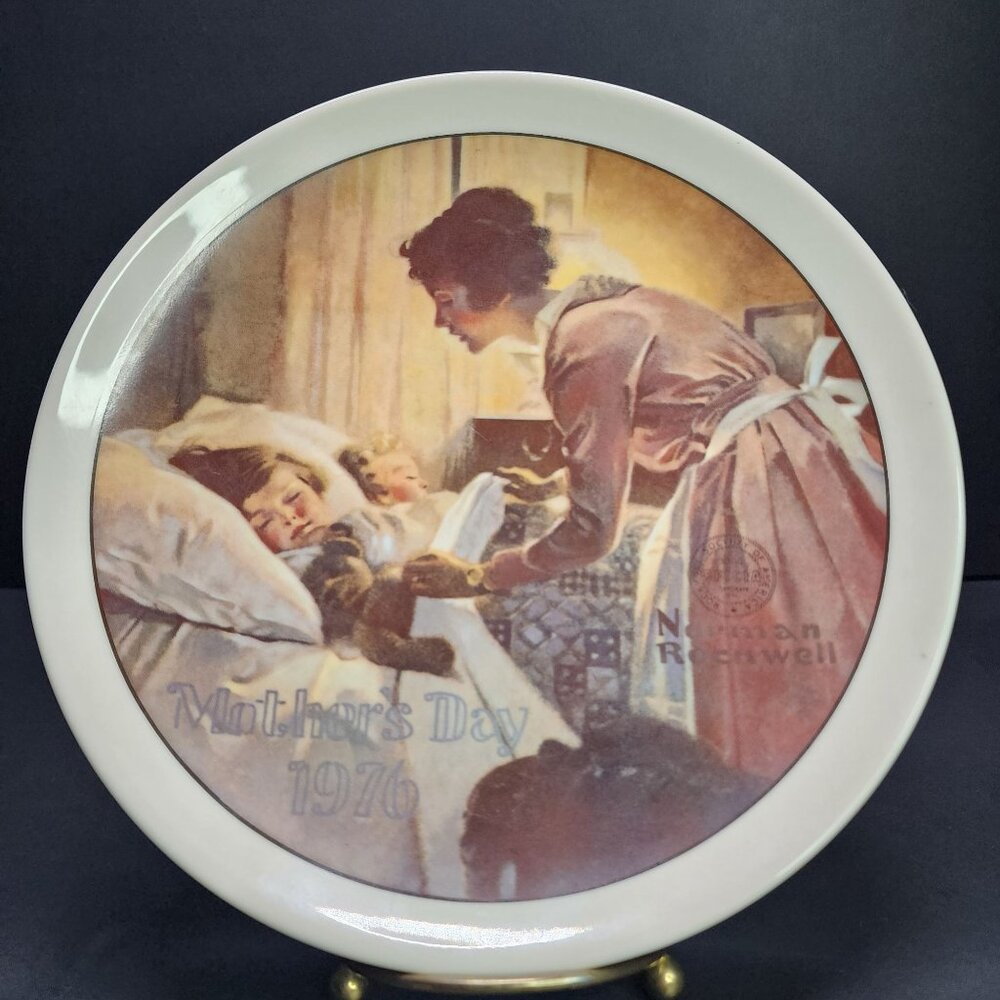 Norman Rockwell A Mothers Love Collectors Plate - Mother's Day 1976
